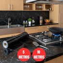 Papel de Parede Adesivo 10Metros Marmore preto Antimofo Autoadesivo Impermeável