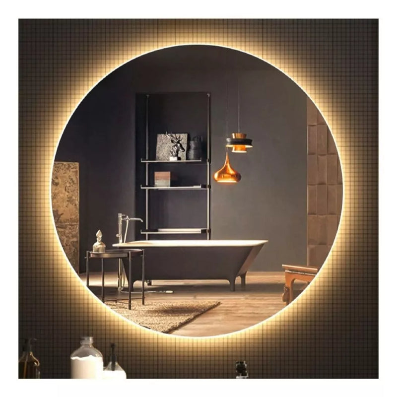 Espelho Redondo Lapidado LED – Retroiluminado